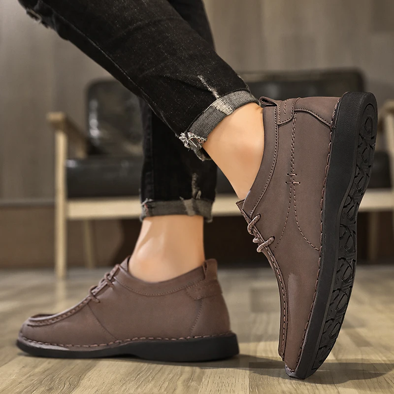 

Fashion Outdoor Anti Slip Walking Commuting Mens Shoes Brand Business Dating Casual Leather Shoes Quality High Rise Oxford Shoes