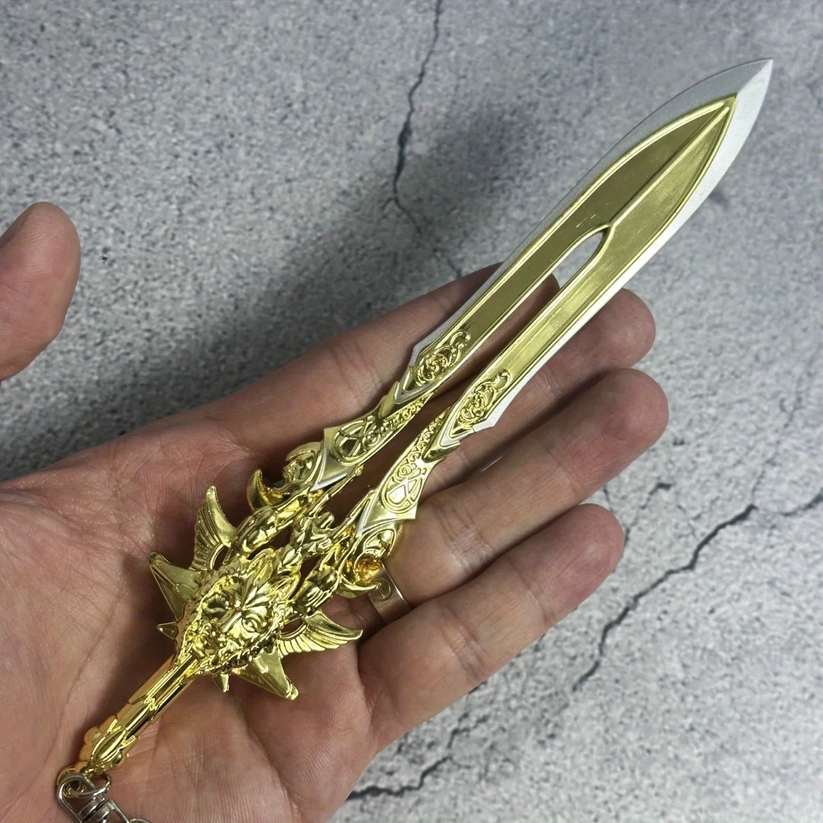 7.8inch Metal Gold Katana Kratos Sword Original Samurai Sabre Real Size Japanese Ninja Knife Anime Blade God of War Katana Gift