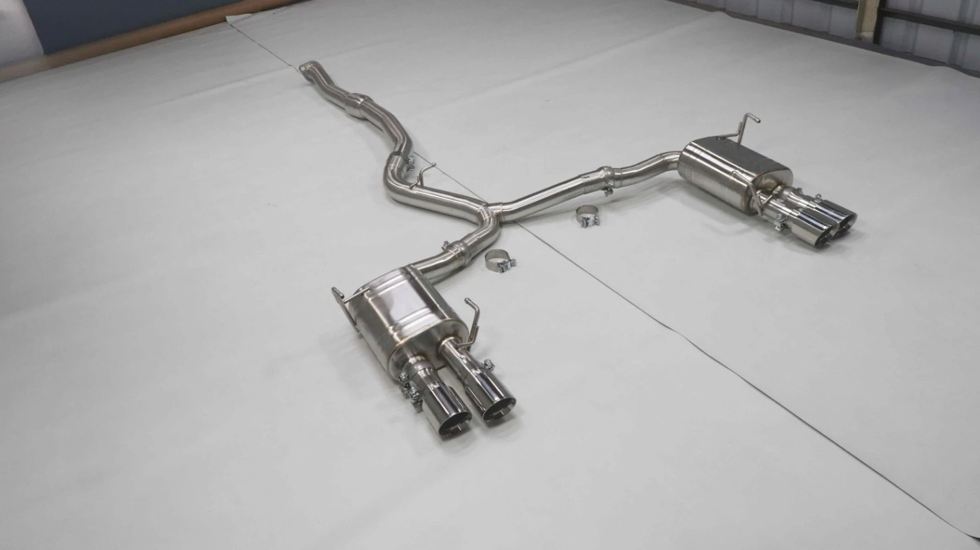 Performance Brush-ed Valved  Exhaust System  Rear Pipe