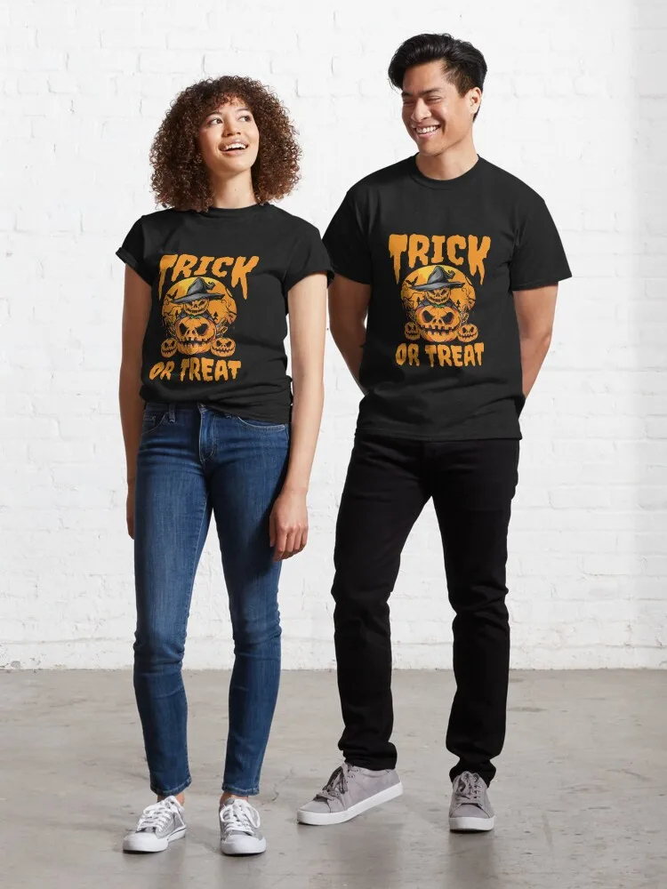 Trick or Treat funny Halloween Design for Classic T-Shirt  High Quality Oversized Tee