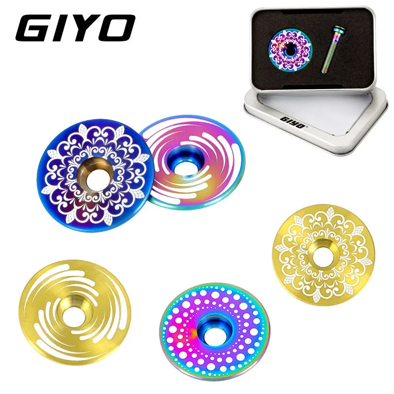 Giyo Titanium Alloy Handle Bar Mountain Road Bike Bowl Cover Top Cover Oil Pump Test Bench Flat Head Headset Cover Screws