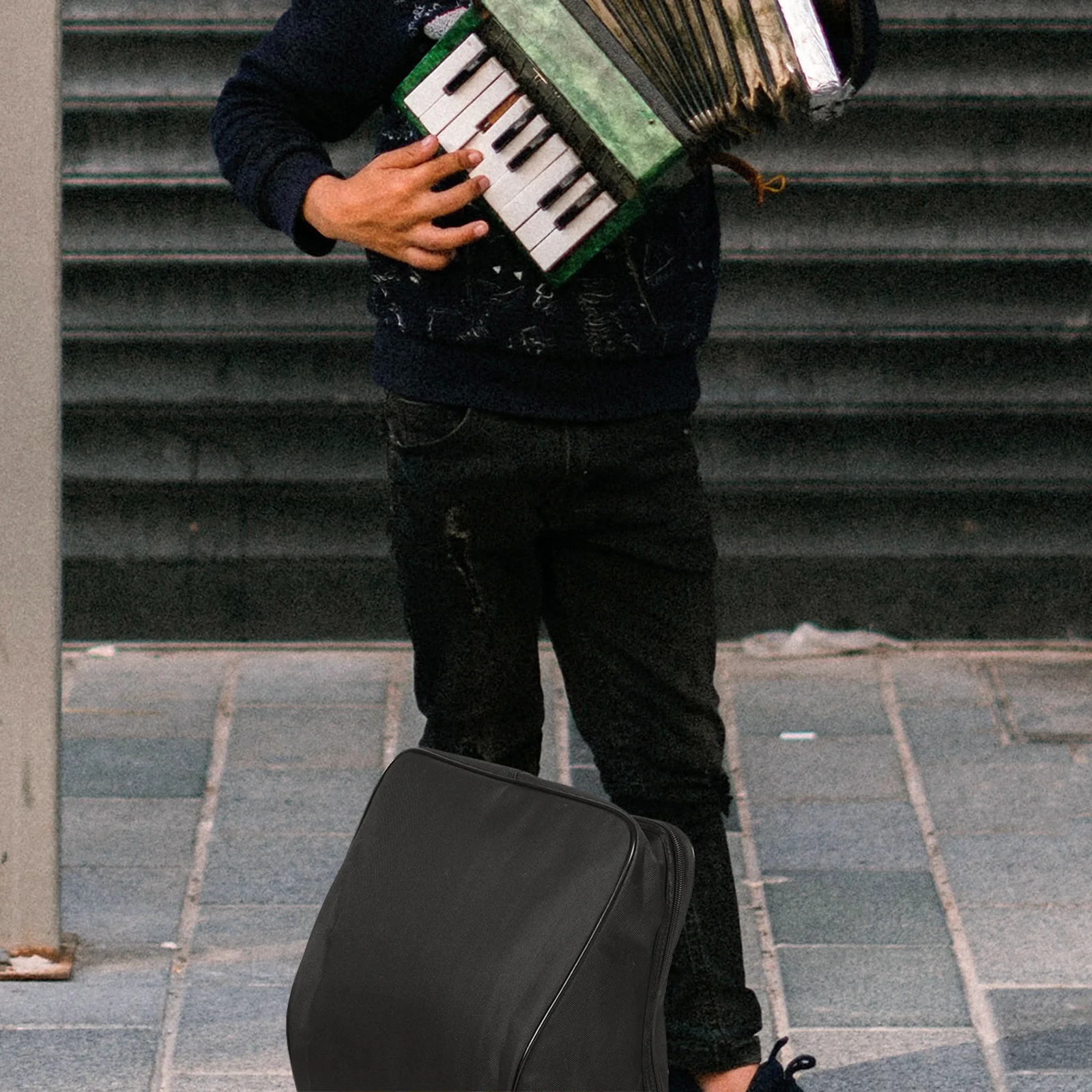 8-Bass Accordion Bag Waterproof Portable Adjustable Strap For Outdoor Concerts Churches Music Studios Storage Case Instrument