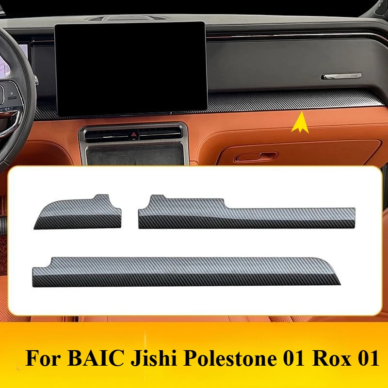 

Car Interior Styling Modification Accessories ABS Carbon Fiber Color Central Console Cover For BAIC Jishi Polestone 01 Rox 01