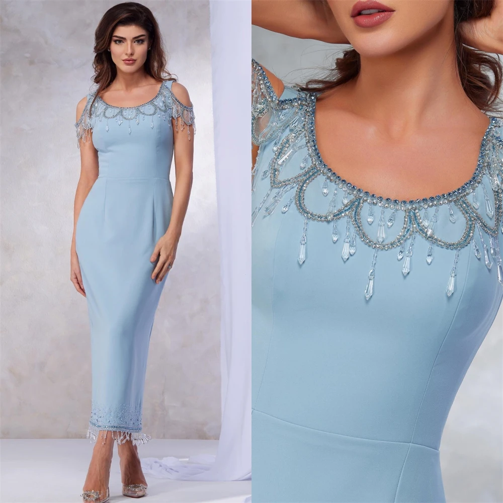 

Customized Ball High Quality Jewel Sheath Celebrity Cocktail Sequin Flowers S Prom Dresses فستان سهرة نسائي For Women 2023 فساتي