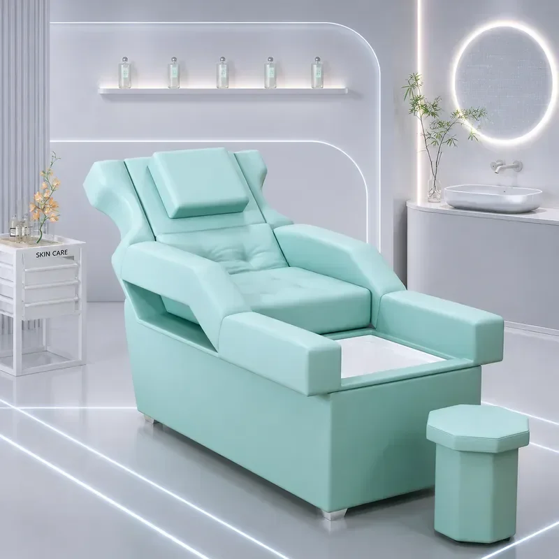 Thai Style Foot Bath Shampoo Bed with Constant Temperature Water Circulation Massage for Beauty and Barber Shop Head