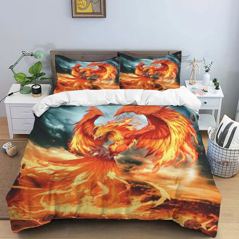 Burning Flame Animal Series Comforter Bedding Set,Duvet Cover Bed Set Quilt Cover Pillowcase,King Queen Size Bedding Set