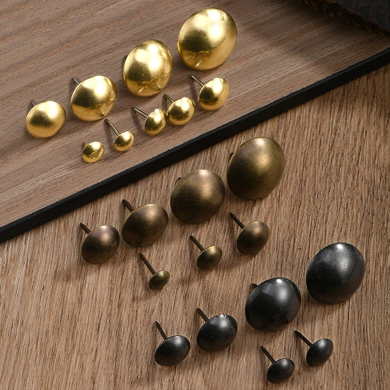 

HOT 500PCS Brass Upholstery Nails Furniture Tacks Jewelry Gift Wine Case Box Sofa Decorative Tack Stud Pushpin Doornail Hardware