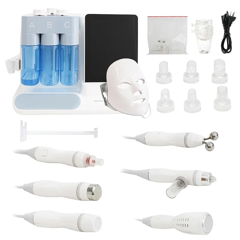 7 in 1 Hydrogen Oxygen Small Bubble H2O2 Facial Beauty SPA Machine Jet Peel Hydro Dermabrasion Pore Shrink Face Skin Cleansing..