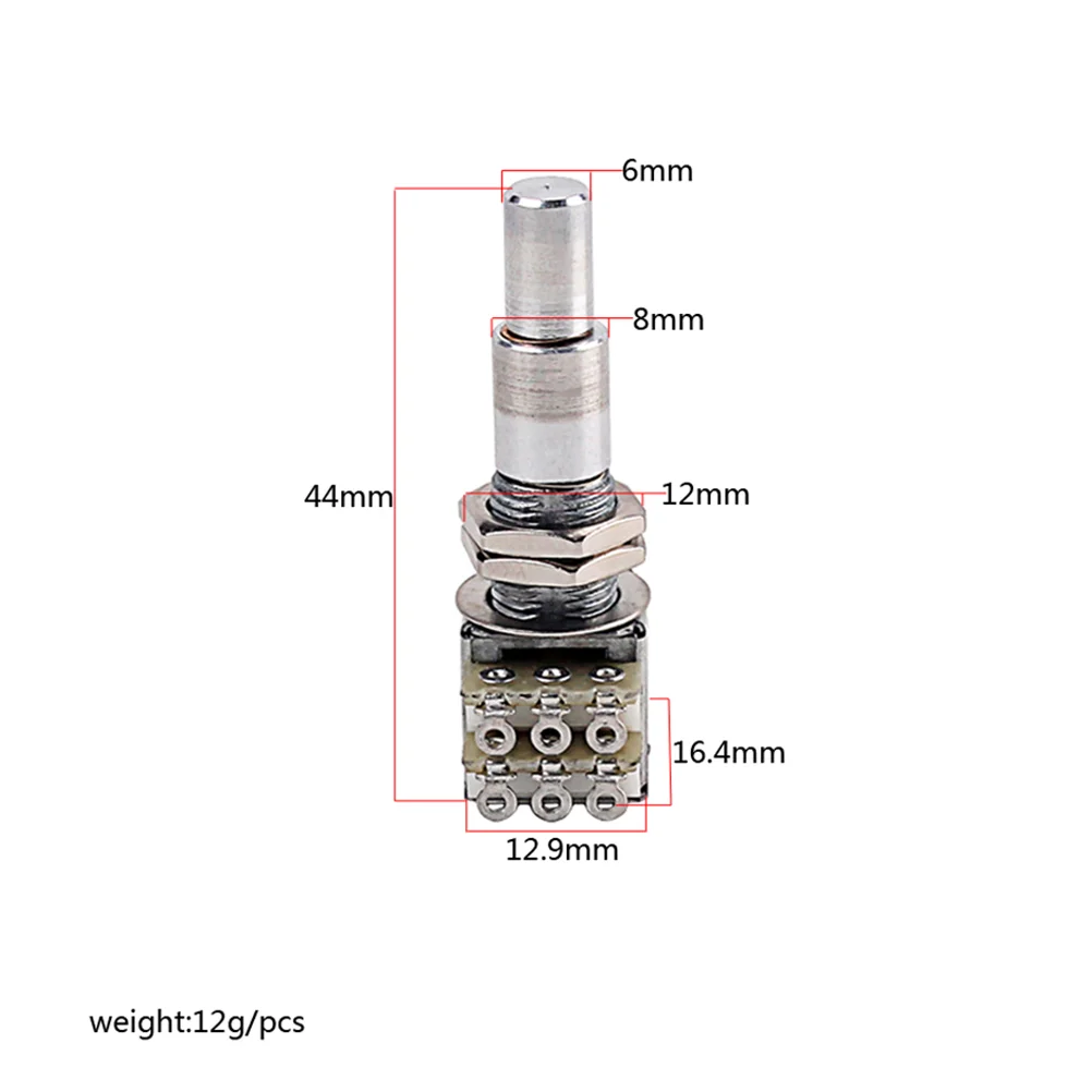 B50K Guitar Bass Pots Stacked Concentric Potentiometer Center Detent PG324 (Silver) Bass Potentiometer