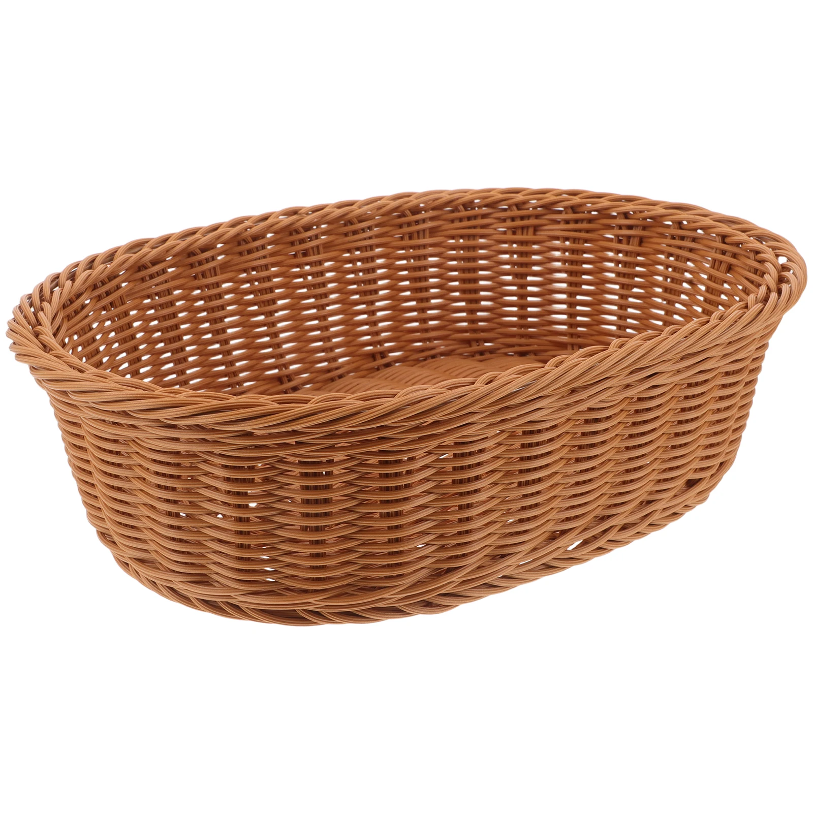 

Creative Fruit Basket Plastic Wicker Snack Serving for Kitchen Counter Hand Woven Organizer Tray Hand-woven
