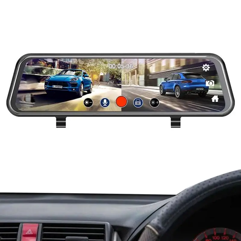 

HD 1080p 10 Inch Wide Angle Motion Detection Loop Recording Night Vision Rear View Mirror Dash Cam Camera Car Camera Recorder