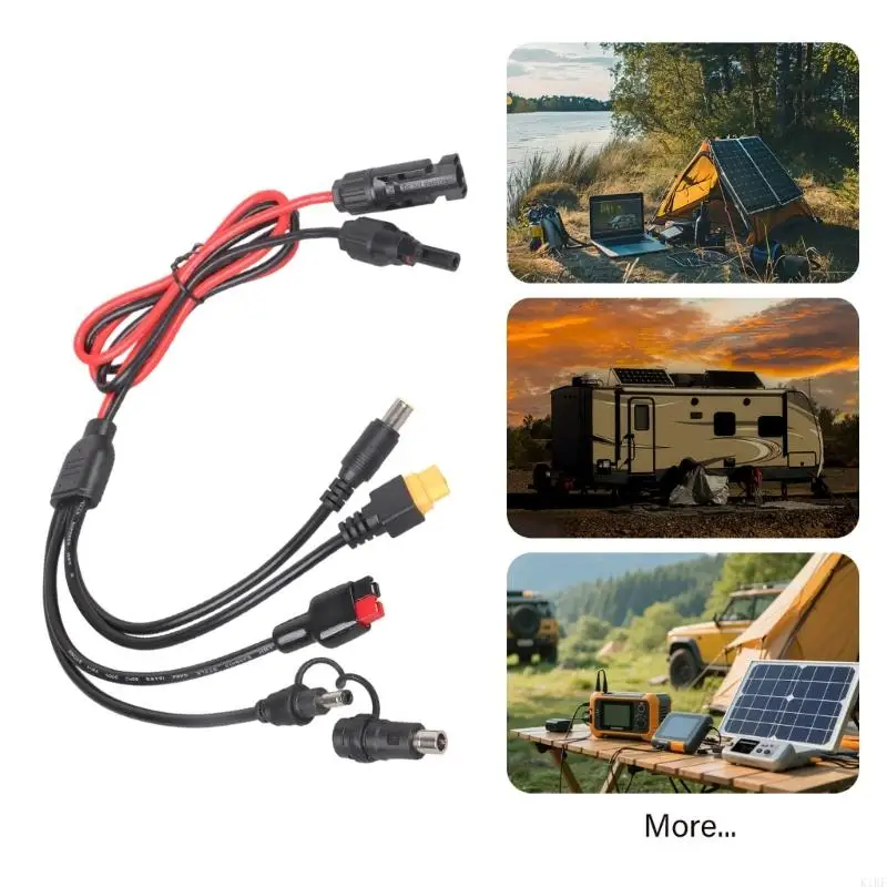 1M Solar Panel Adapter Cable With 5 Connectors XT60 Female DC7909 DC5521 For Reliable Power Transmission K1KF