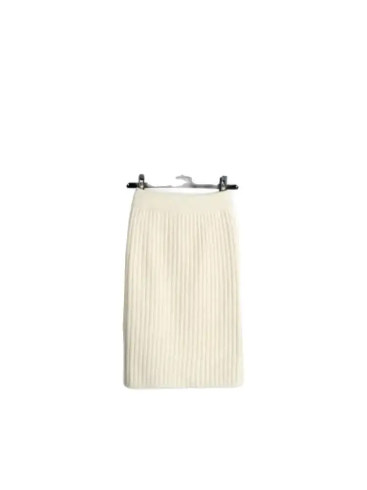 1 sztuk/partia koreański styl 60-80CM w pasie spódnice damskie jesienno-zimowa ciepła, dzianinowa prosta spódnica