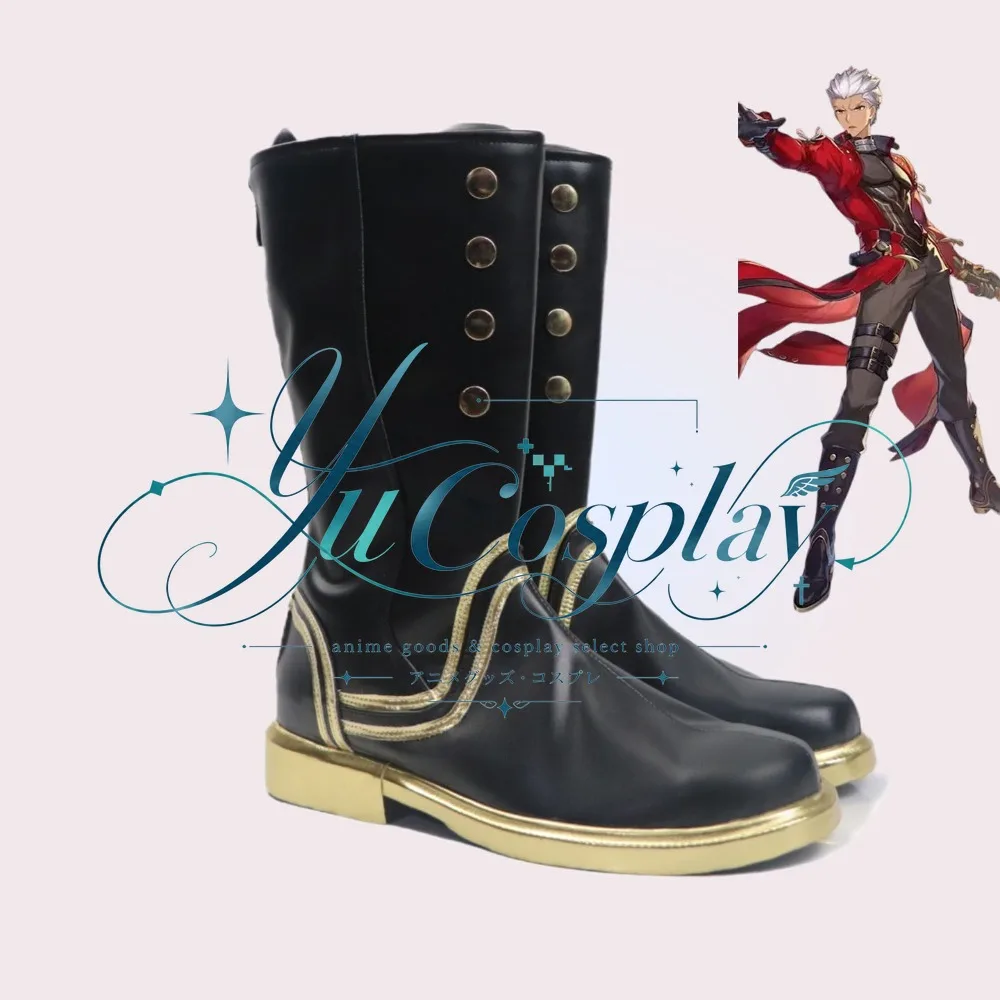 Honkai Star Rail Collab Emiya Shirou Archer Cosplay Shoes Red Heroic Spirit Boots for Crossover Costume