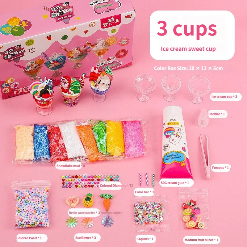 Craft Kits DIY Ice Cream Cup Decor Dessert & Crafts for Kids Ice Cream Cone Props for Fake Food Display Birthday Gifts for Girls