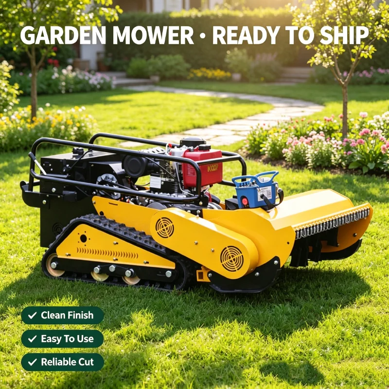 Customized CE EPA Cordless Crawler Remote Control Mower Brushless Durable Steel Blade for Lawn