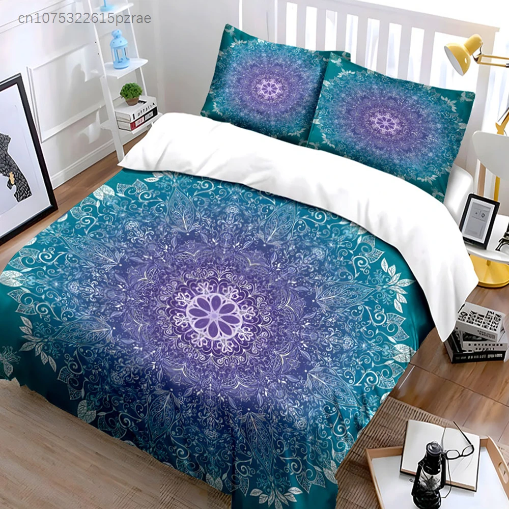 Mandala Pattern Bedding Set Decoration Multiple Sizes kid's And adults' Bedroom Exquisite 3PC Bedding set, Gift