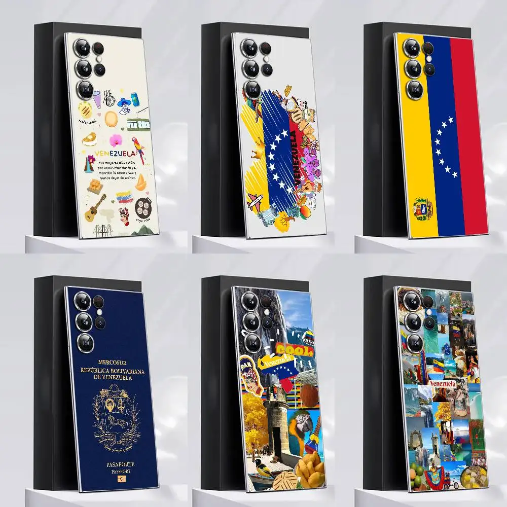 

Venezuela Passport Flag Logo Collage Phone Case For Samsung S24,30,21,22,23,20 FE,lite,PIus,Ultra,5G,Note,9,10 Transparent Cover