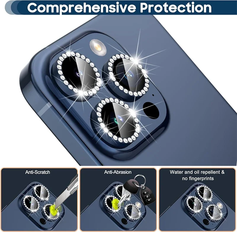 Luxury Bling Diamond Metal Glass Camera Lens Protector