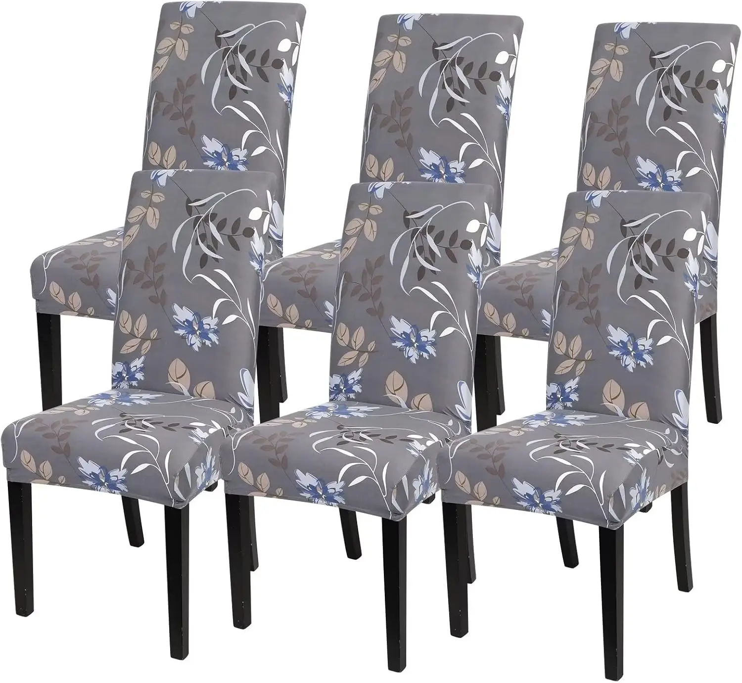 

Dining Room Chair Covers Set Of 6, Stretch Printed Kitchen Chair Slipcovers Removable Washable Parsons Chair Covers Protector