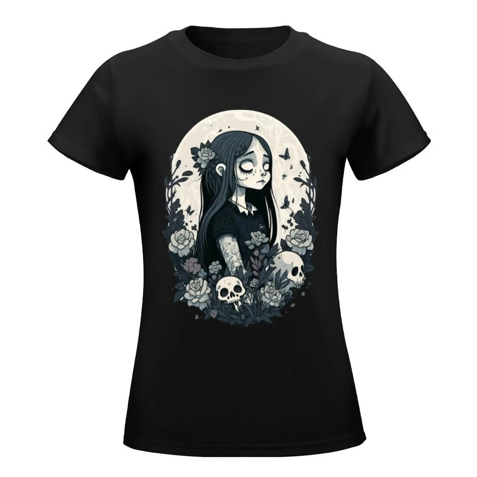 wednesday art Cartoon Anime Manga Gift T-Shirt plus size tops summer top blacks t shirt Women