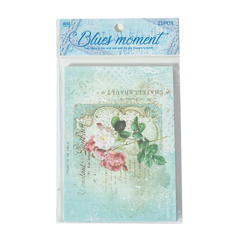 22 buah/lot Bahan Memo Pad Kertas Waktu berbunga seperti mimpi untuk Junk Journal Scrapbooking Dekorasi Latar Belakang Retro
