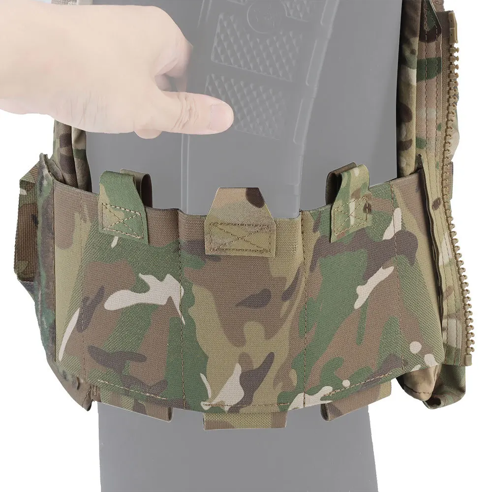 Tactical LV119 Hunting Airsoft Molle Vest  Hook Loop 2.5‘’ Hidden Buckles 10# Zipper 3 Mag Pouch Elastic Side Chest Rig