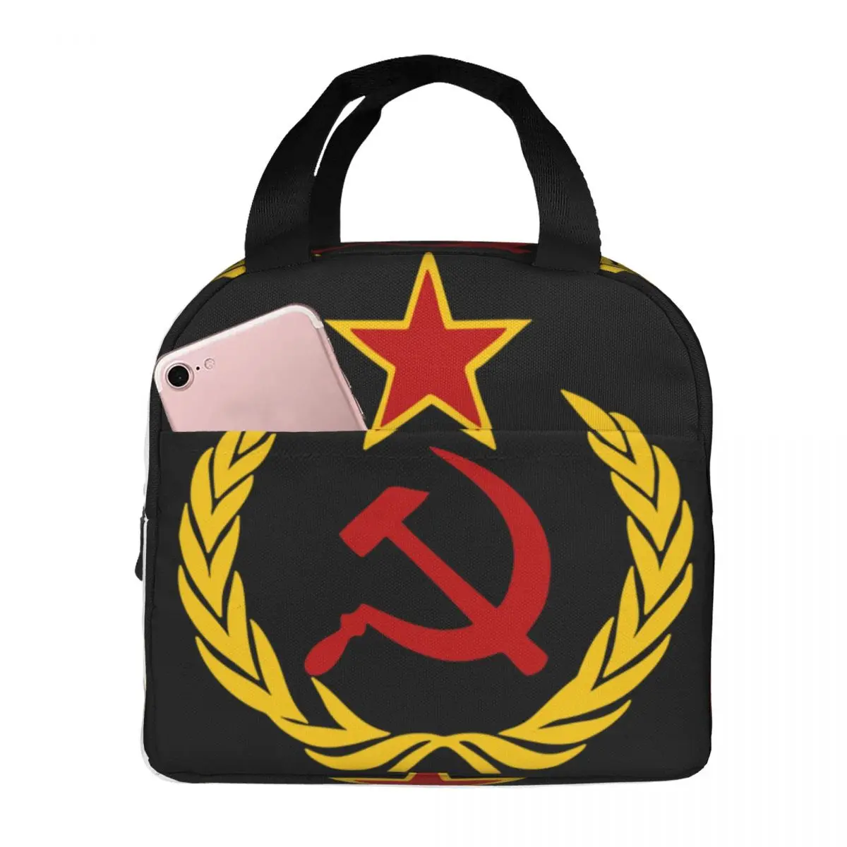 Hammer And Sickle CCCP Soviet Union Coat Of Arms Insulated Lunch Bags for School Office Portable Cooler Thermal Lunch Box