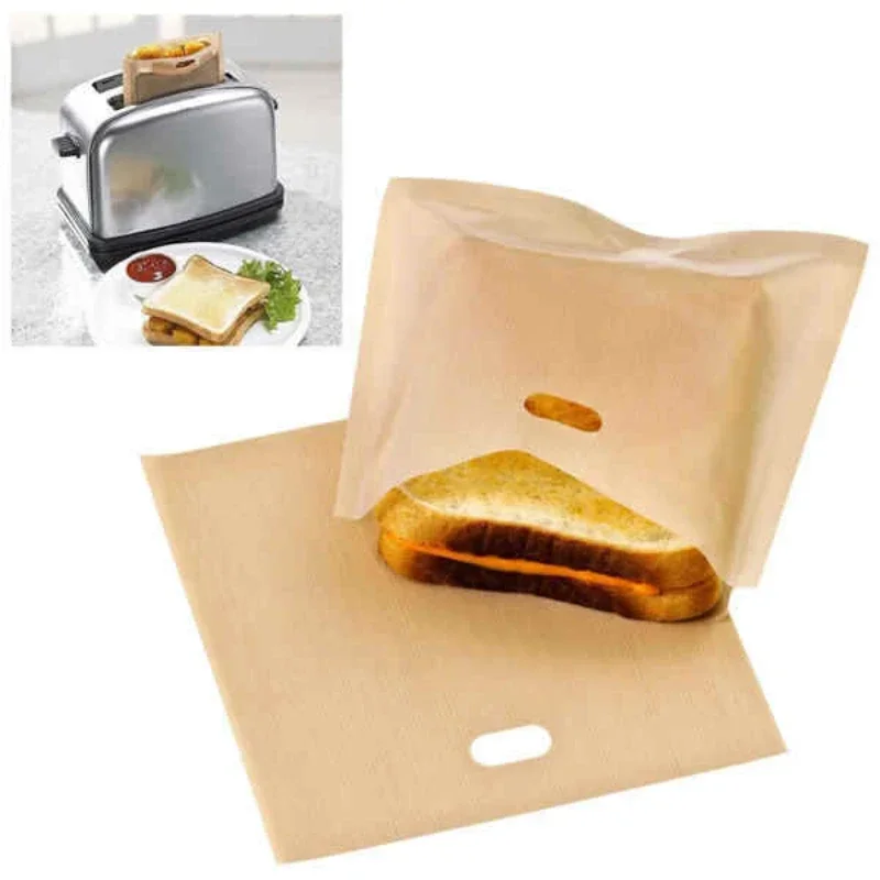 Heat Resistant Reusable Toaster Bag Non Stick Fiberglass Material for Easy Sandwich Making Microwave Use and Pastry Heating