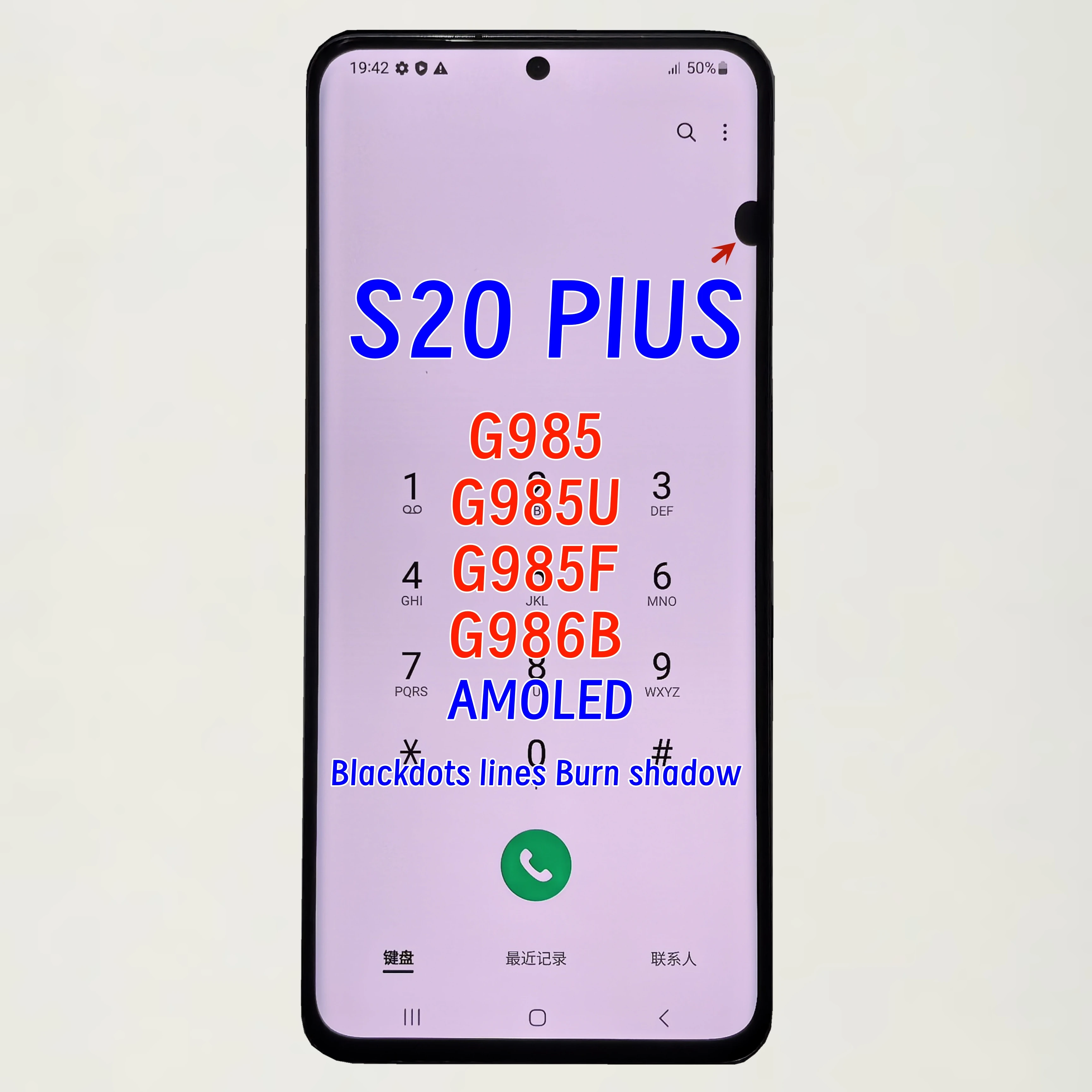 Original AMOLED Suitable For Samsung Galaxy S20 Plus LCD Display G985 G985A G985U G985F/DS LCD Display Touch Screen Digital