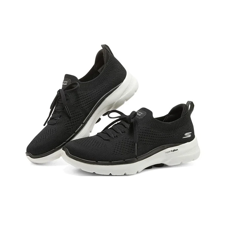 Skechers Go Walk 6 Walking Shoes Women's Low Top Black/White 894117-BLK - view 4