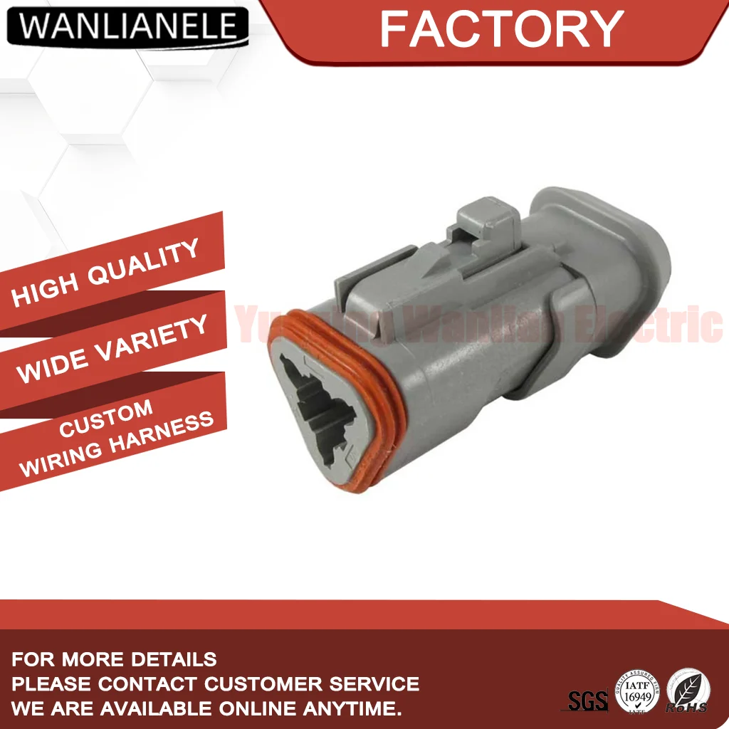 50 Sets DT06-3S-CE04 3 Pin Female Connector DT Series IP68 Waterproof 13A 250V Fit Truck Sensor Harness