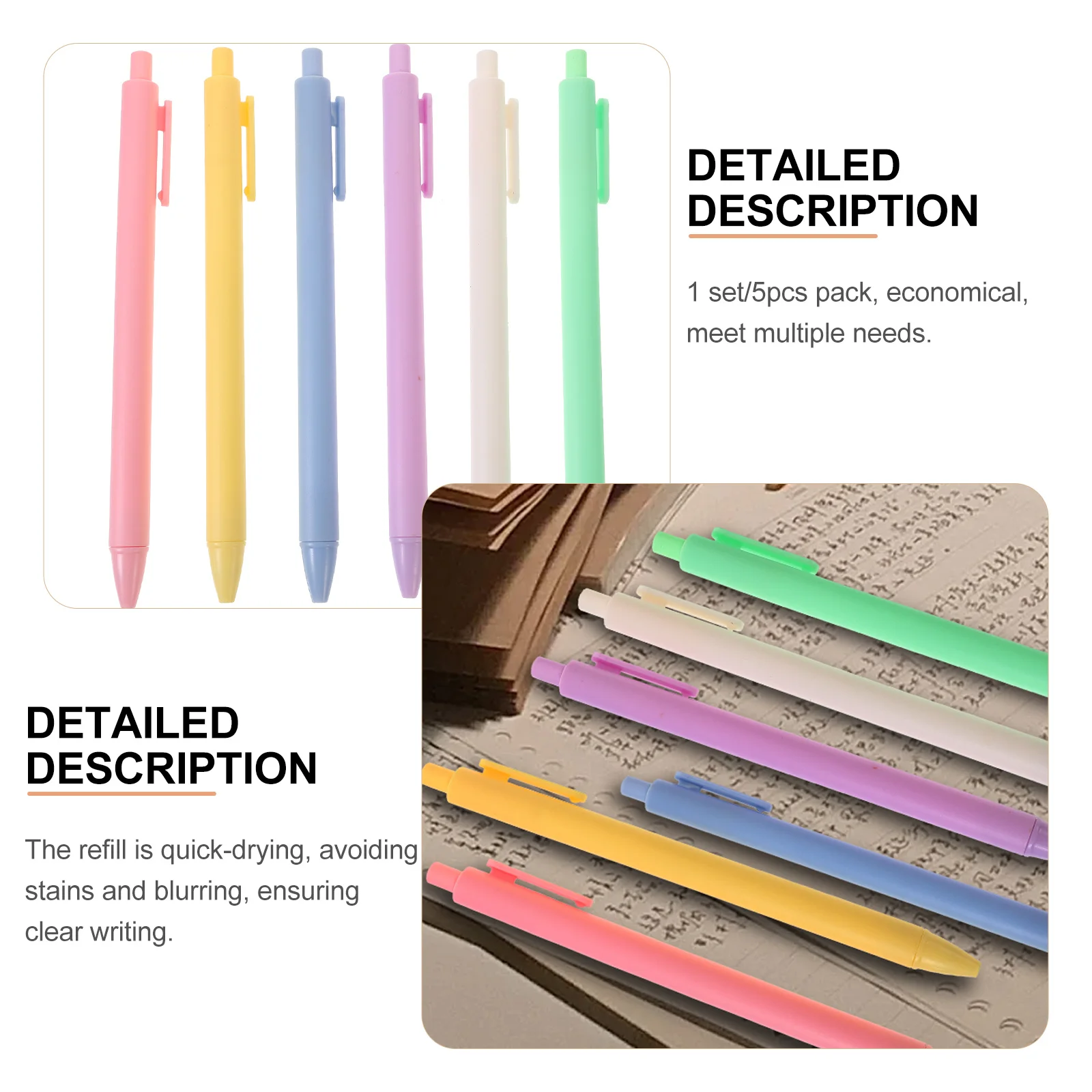 

6 шт., простая гелевая ручка пресс-типа, портативные школьные принадлежности для гладкого письма, студенческая гелевая ручка, офисные письменные принадлежности, школьные принадлежности