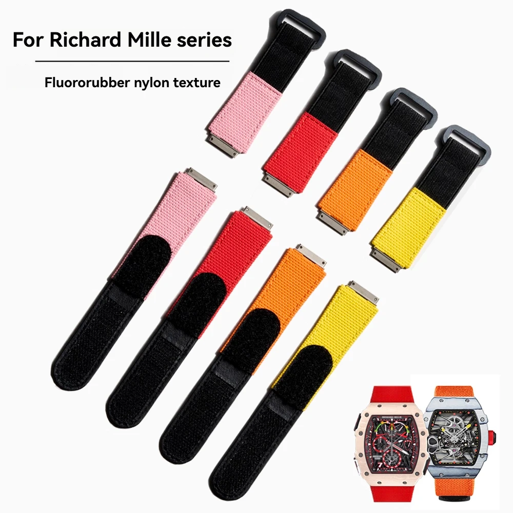 Customized FKM Rubber Watch Strap For Richard Mille Watchband Elastic Nylon RM011 RM030 RM005 RM035 RM055 RM35-01 RM052 series