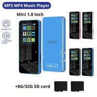 Mini Reproductor MP3 MP4 de Metal con Pantalla Táctil de 1.8 Pulgadas, Bluetooth 5.0, Reproductor Hifi Walkman, Radio, Reproductor de Video con Tarjeta de 8/32GB, E-book