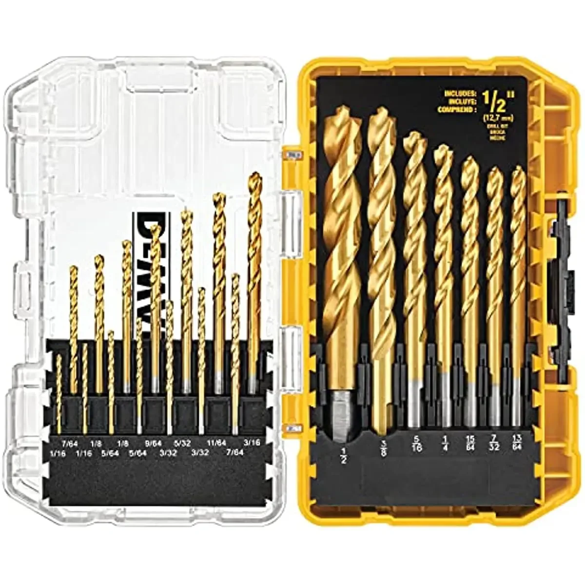 Imagem -04 - Dewalt-torção Brocas Conjuntos Titânio Nitreto Revestimento Acessórios da Ferramenta Elétrica Dw1361 21 Pcs