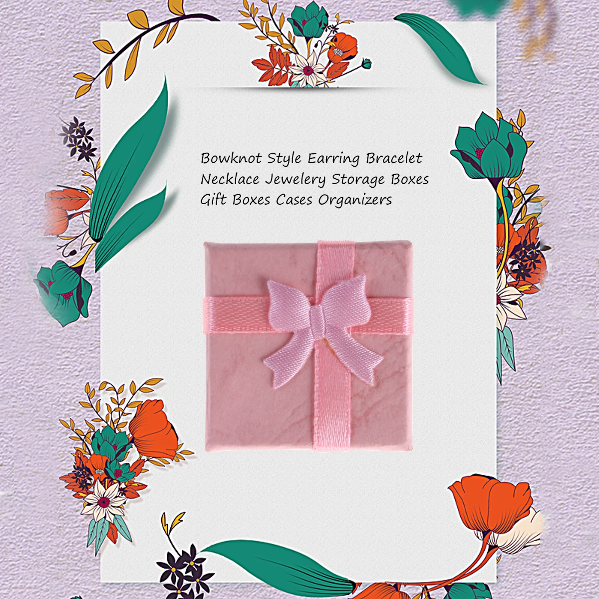 

24pcs 4x4x3cm Purple Bowknot Gift Boxes Jewelry Storage ganizer Earring Necklace Bracelet Ring Case Packaging Box