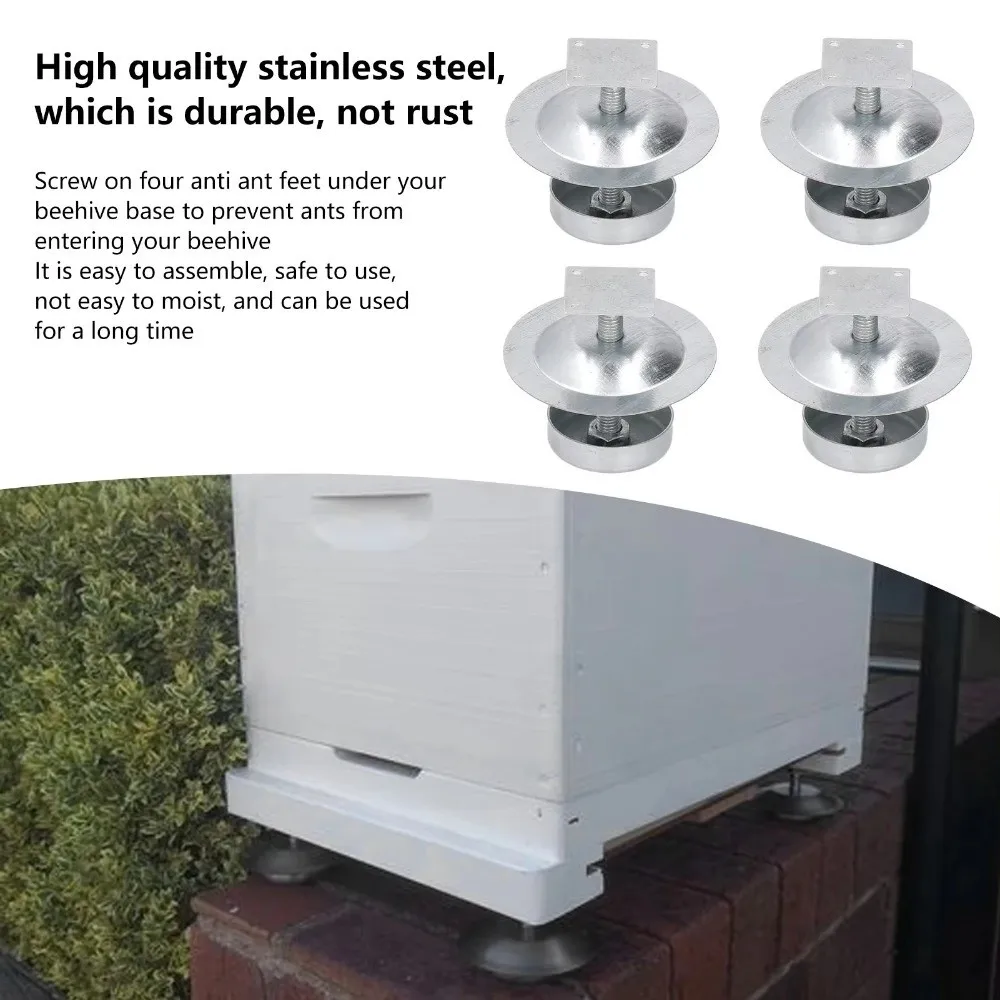 Durable Ant-Proof Beehive Stand Feet Stainless Steel Sturdy Hive Feet Adjustable Bee Hive Tool Beekeeping Accessories