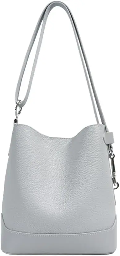 

Genuine Leather Bucket Bag for Women, Trendy Leather Crossbody Shoulder Purse