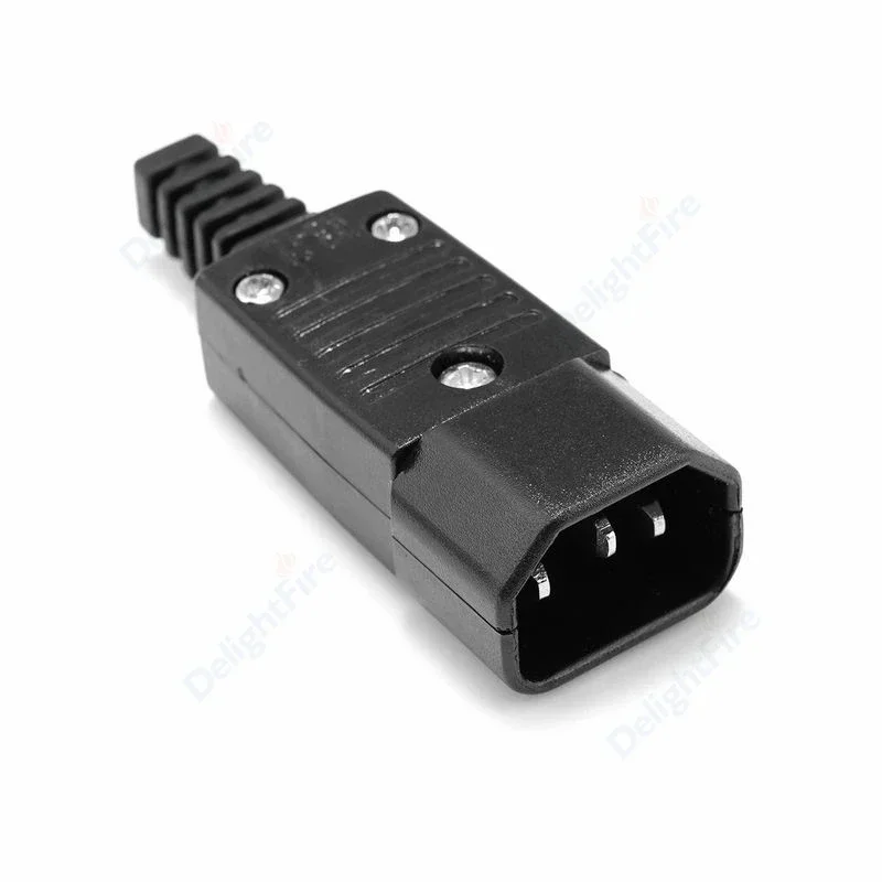 IEC320 C14 C13 Electrical AC Socket Straight Cable Plug 16A Female Male Replacement Rewirable Inlet Power Connector Adapter