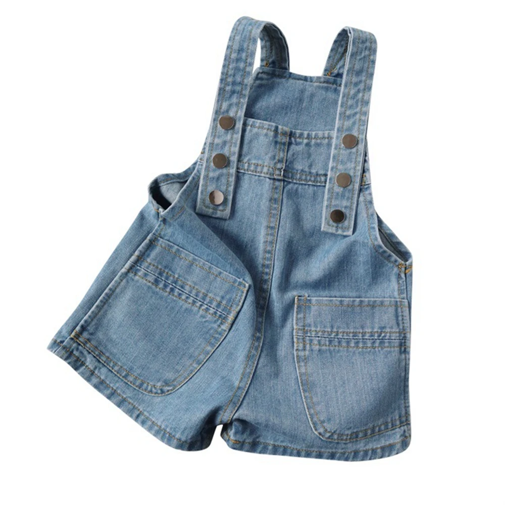 Boys Girls Universal Denim Bib Shorts Korean Version Children's Casual Five-point Shorts Baby Foreign Style All-match Bib Shorts