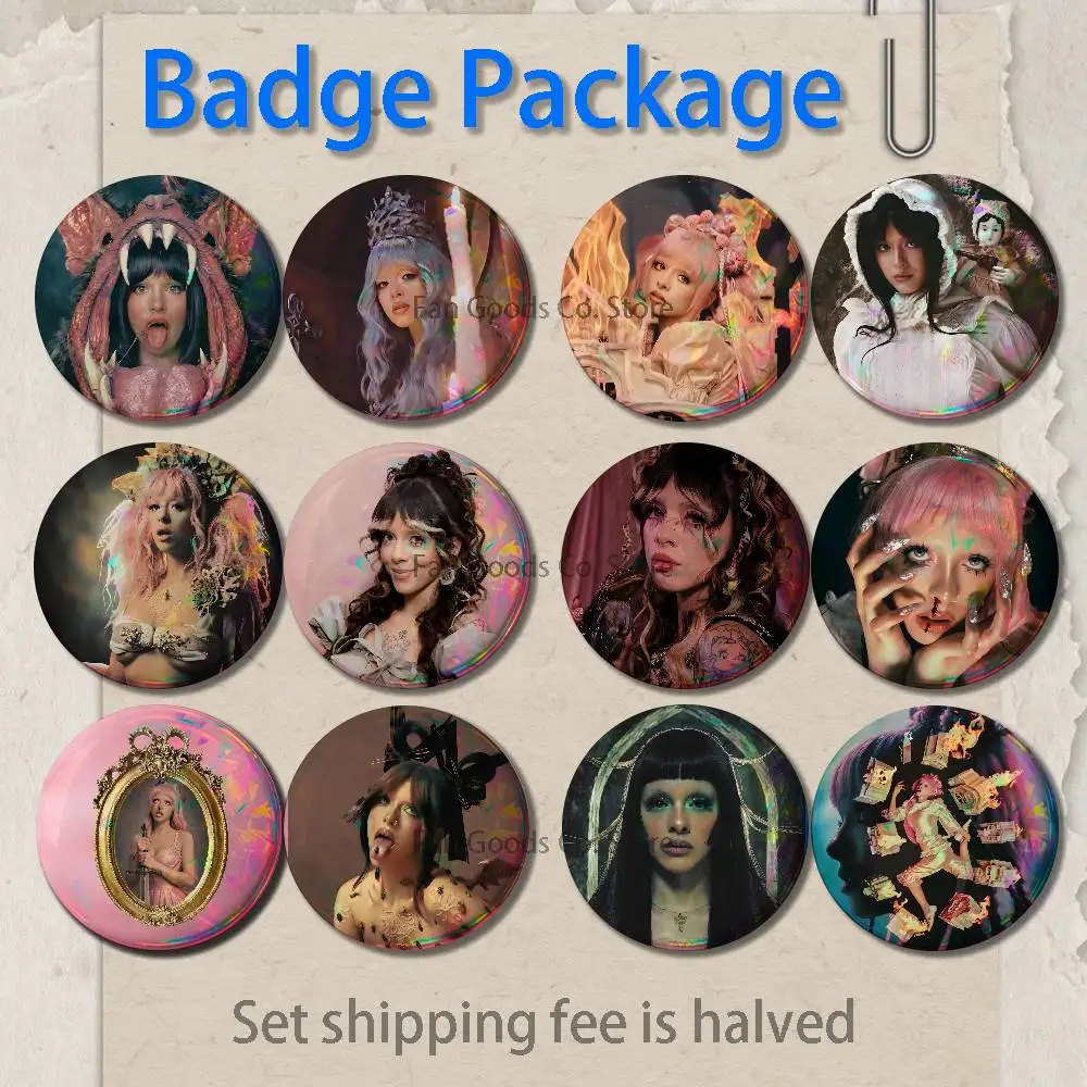 HADES SACRIFICE Melanie Martinez Reflective Brooches Backpack Accessories 25,32,44,58,75mm Round Enamel Pins 2-piece set Badge