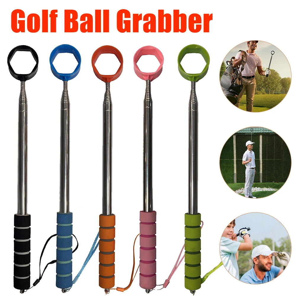 8.86 FT Telescopic Golf Ball Retriever Golf Ball Pick Up Retriever Grabber Stainless Extendable Claw Sucker Tool Golf Accessorie