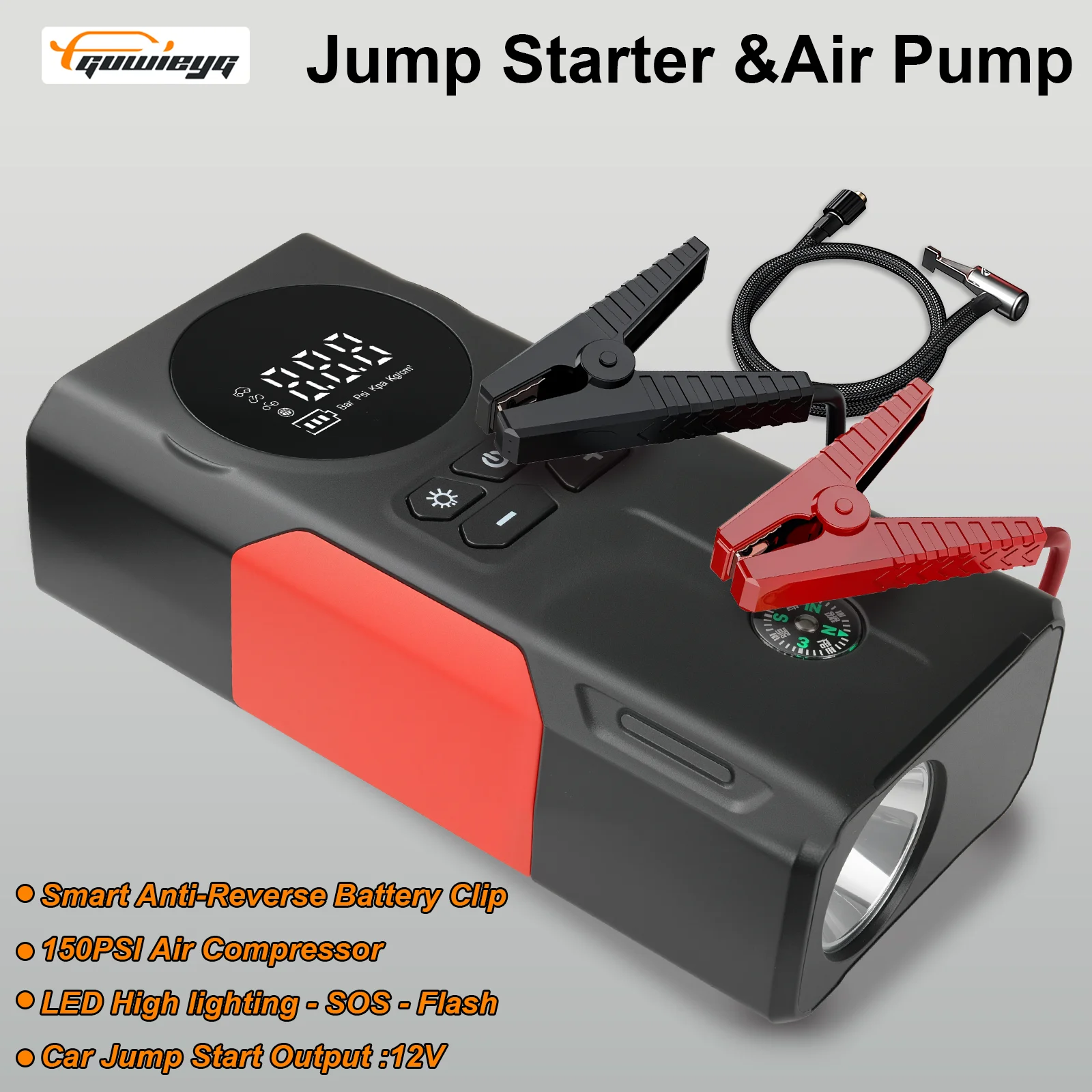 

Стартер Peak 1800A и надувной насос 150PSI — высокопроизводительный аварийный блок питания