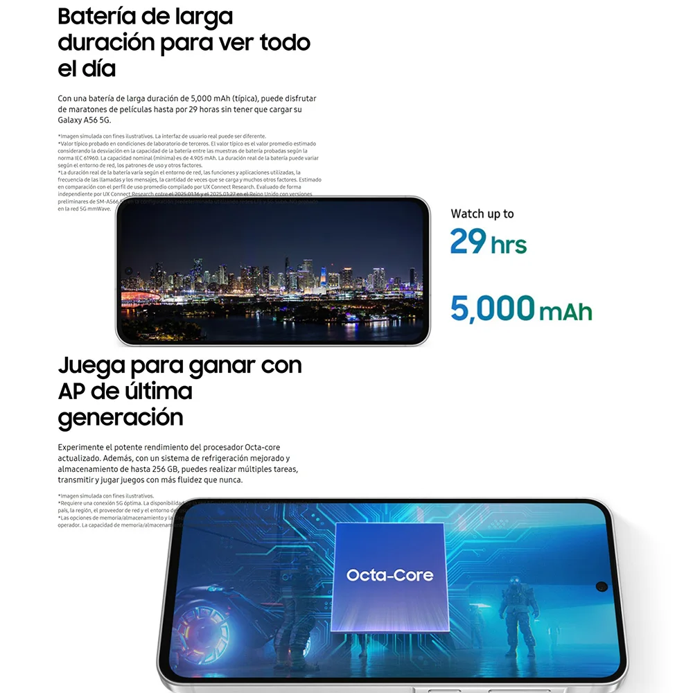 هواتف سامسونج جالاكسي A56 5G الذكية ، ثماني النواة ، ، ، من من من من نوع سامسونج جالاكسي ، وكاميرا 50 ميجا بكسل ، و IP67 #4