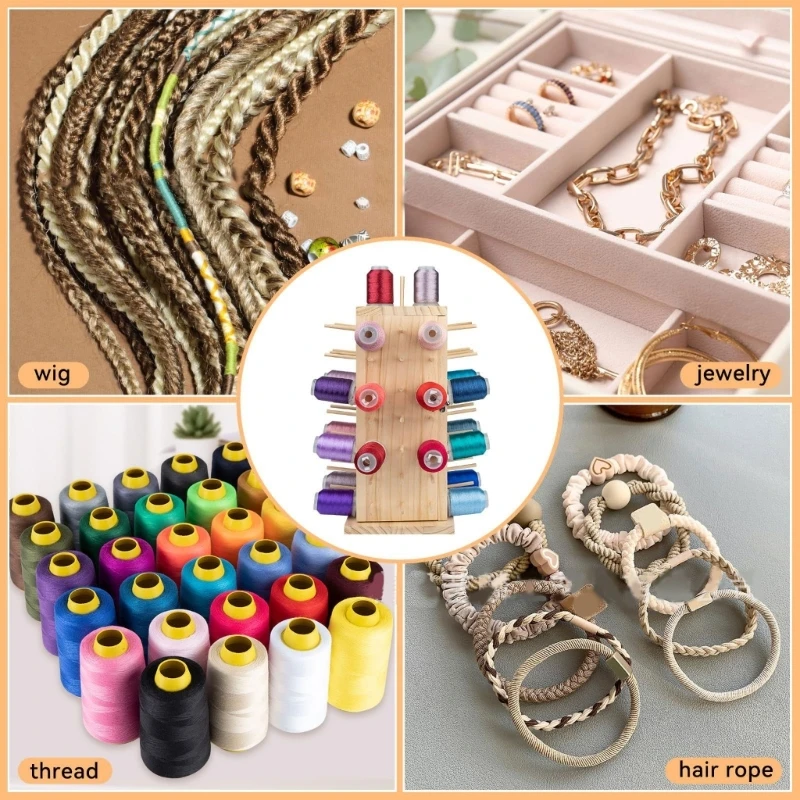 

84 Spools Rotating Thread Rack Thread Organiser Holder for Sewing, Quilting, Embroidery, Hair Braiding and drop ship