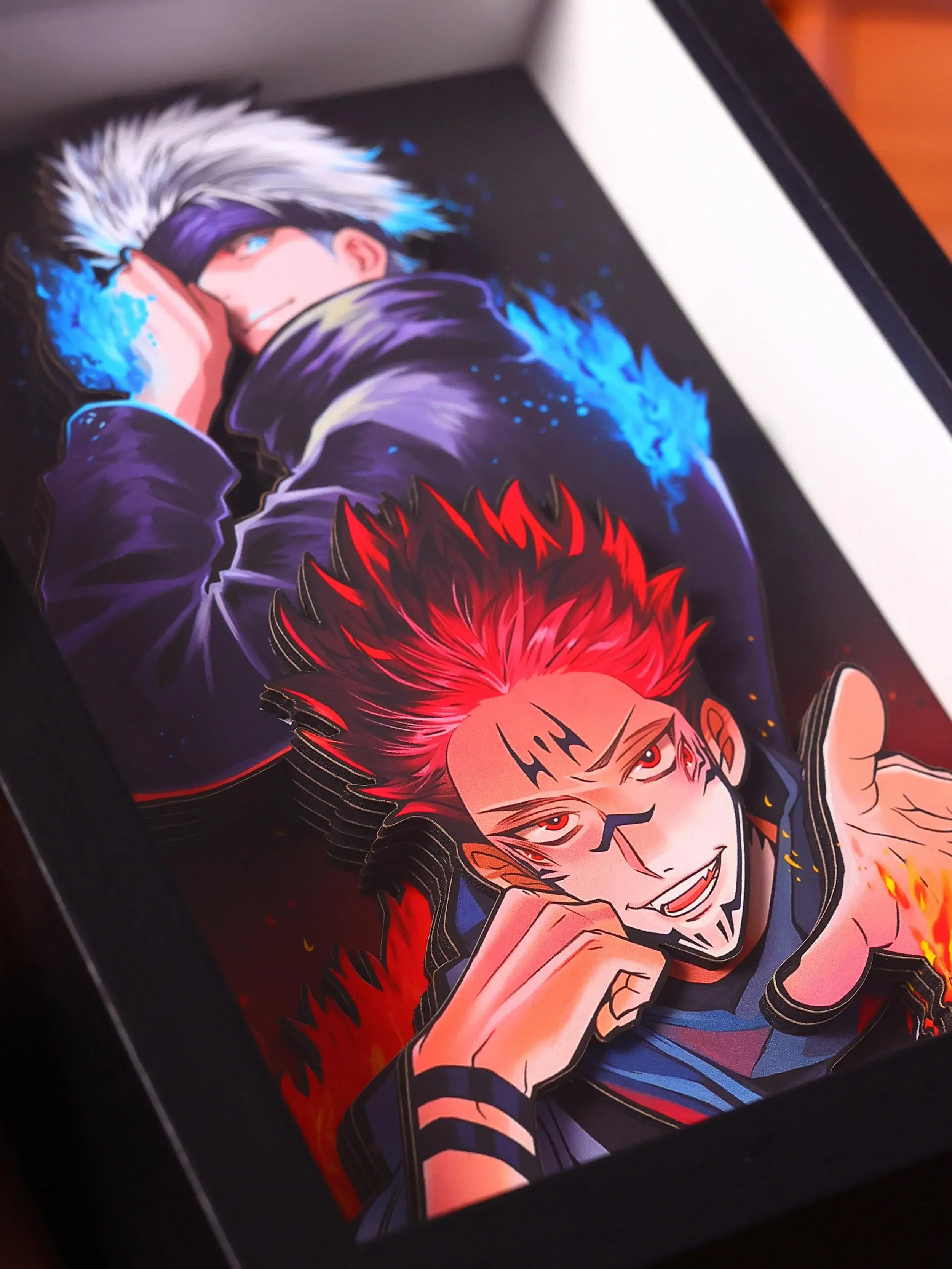 Anime Jujutsu Kaisen Okkotsu Yuta Fushiguro Toji Satoru Gojo Cosplay Handmade 3d Stereo Painting Paper Art Hanging Picture Gift