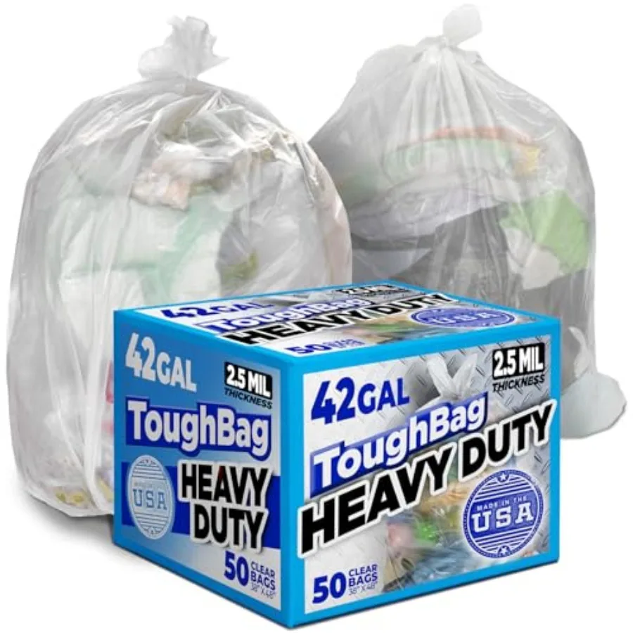 40-42 Gallon Trash Bags 2.5 Mil Contractor Bags Heavy Duty Large Trash Can Liners Recycling Trash Bags 33 x 48