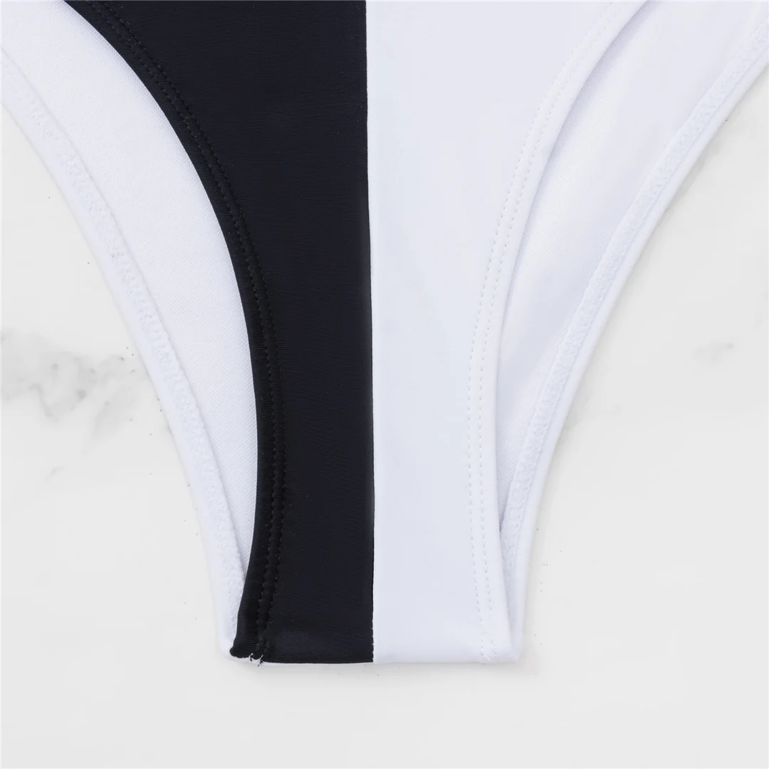 S - XL, V-Ausschnitt, hoher Beinausschnitt, Damen-Badeanzug, einteiliger Badeanzug, Damen-Monokini, gepolsterter Badeanzug, Badebekleidung, Badeanzug V5095SW – Detail 11