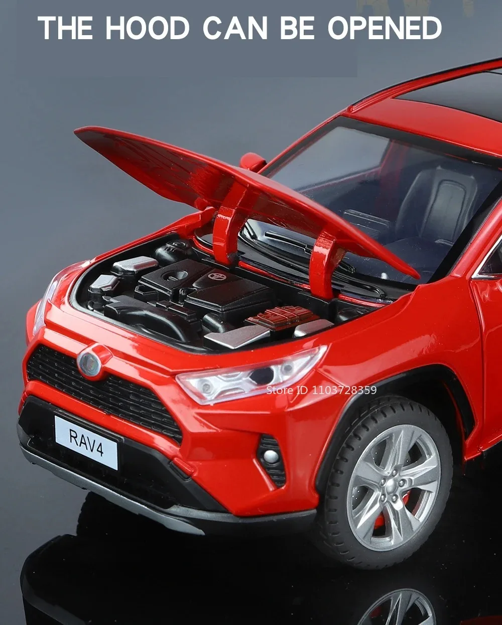 Maßstab 1:24 Highlander RAV4 Spielzeugmodell Miniaturautos Legierung Druckguss Sound Licht Türen geöffnet Zurückziehen Stoßdämpfung Jungen Geschenke – Detail 20